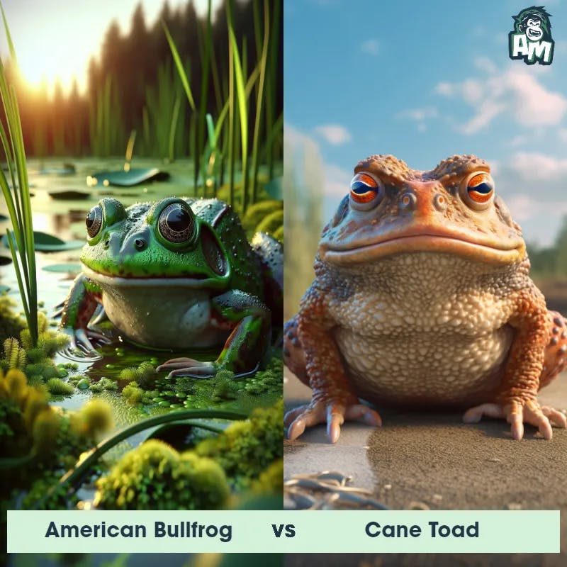 American Bullfrog vs Cane Toad - Animal Matchup