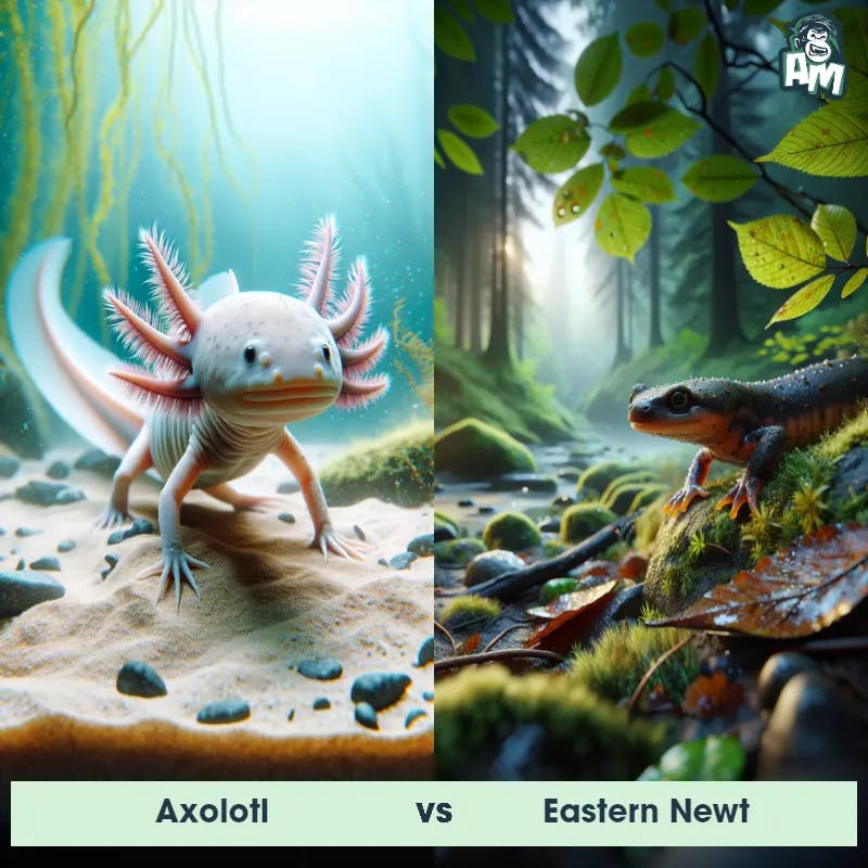 Axolotl vs Eastern Newt - Animal Matchup