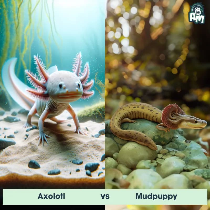 Axolotl vs Mudpuppy - Animal Matchup