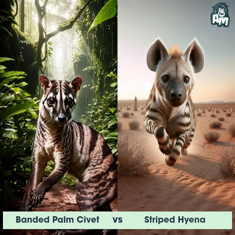 Banded Palm Civet vs Striped Hyena - Animal Matchup