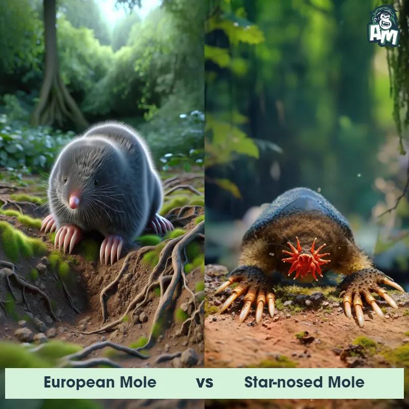 European Mole vs Star-Nosed Mole - Animal Matchup