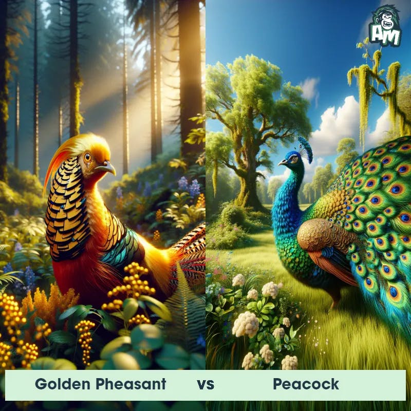 Golden Pheasant vs Peacock - Animal Matchup