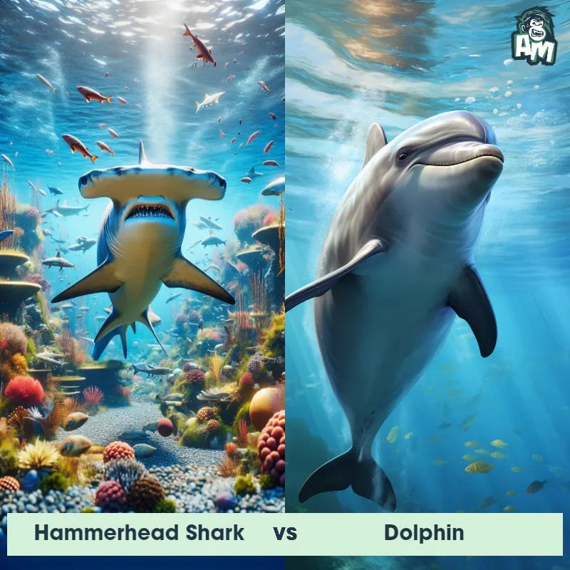 Hammerhead Shark vs Dolphin - Animal Matchup