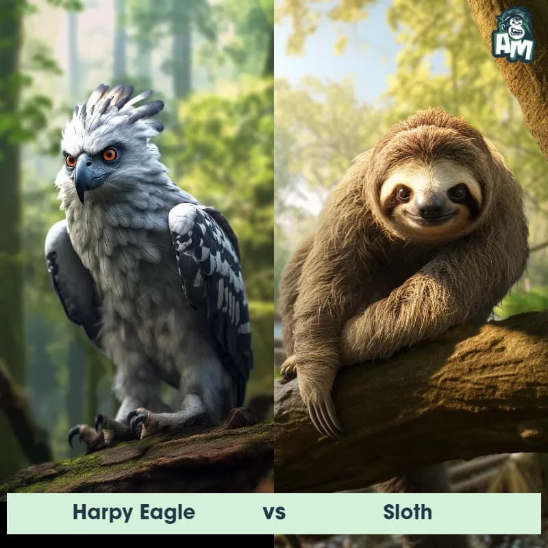 🦅 Harpy Eagle vs 🦥 Sloth: See Who Wins | Animal Matchup