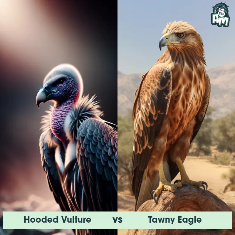 Hooded Vulture vs Tawny Eagle - Animal Matchup