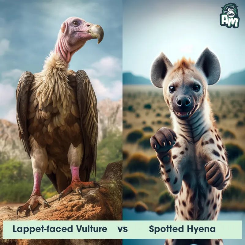 Lappet-Faced Vulture vs Spotted Hyena - Animal Matchup