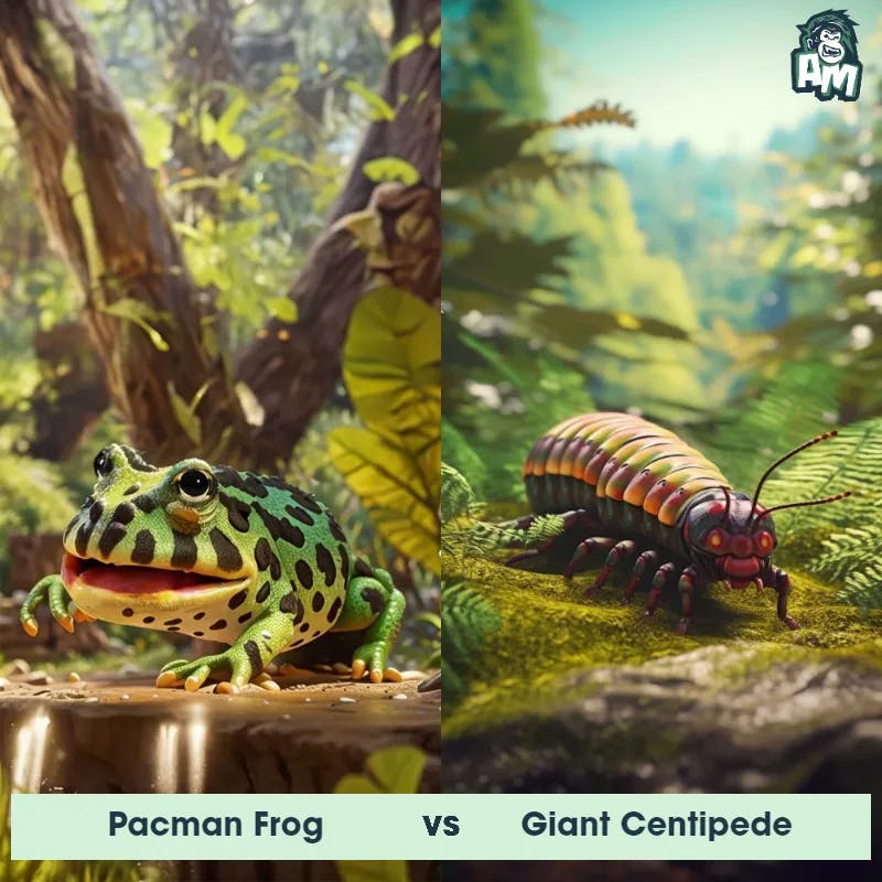 Pacman Frog vs Giant Centipede - Animal Matchup