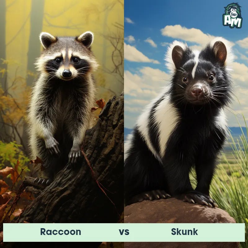 Raccoon vs Skunk - Animal Matchup