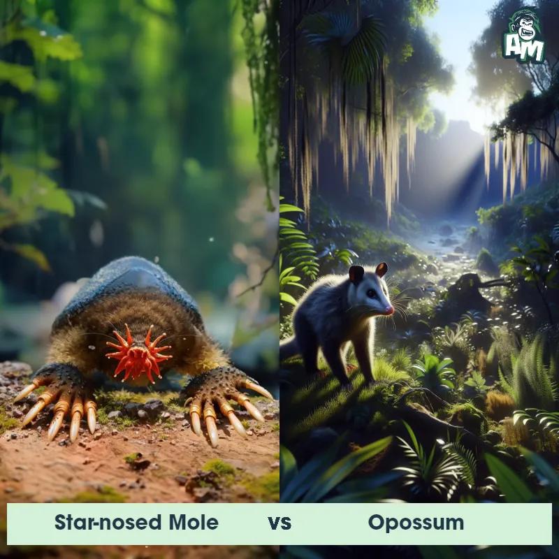 Star-Nosed Mole vs Opossum - Animal Matchup