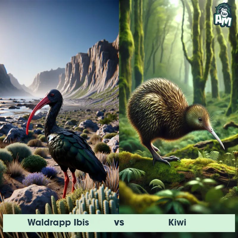 Waldrapp Ibis vs Kiwi - Animal Matchup