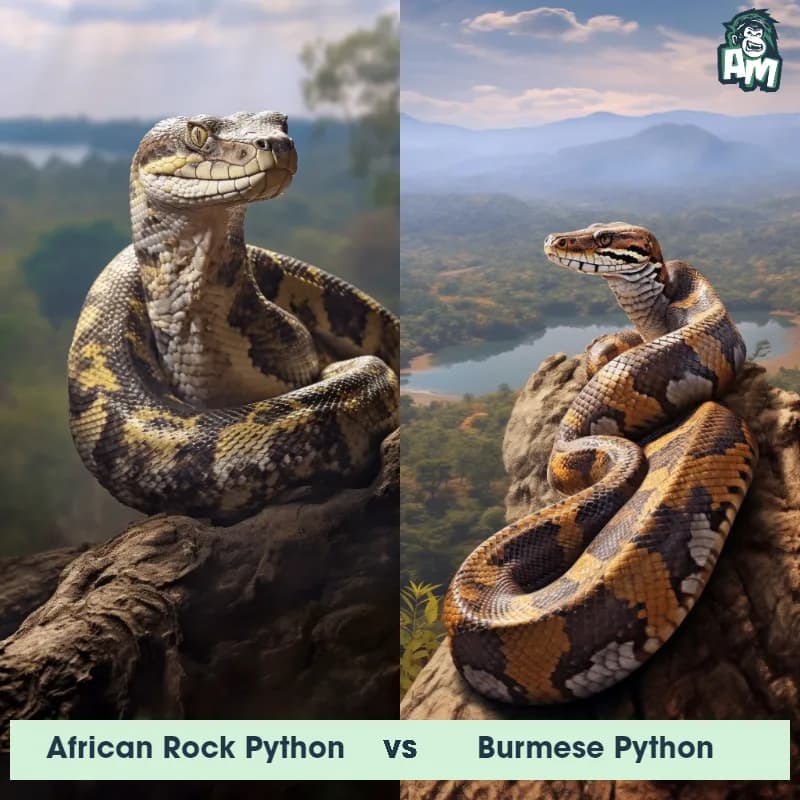 African Rock Python vs Burmese Python - Animal Matchup African Rock Python vs Burmese Python - Animal Matchup