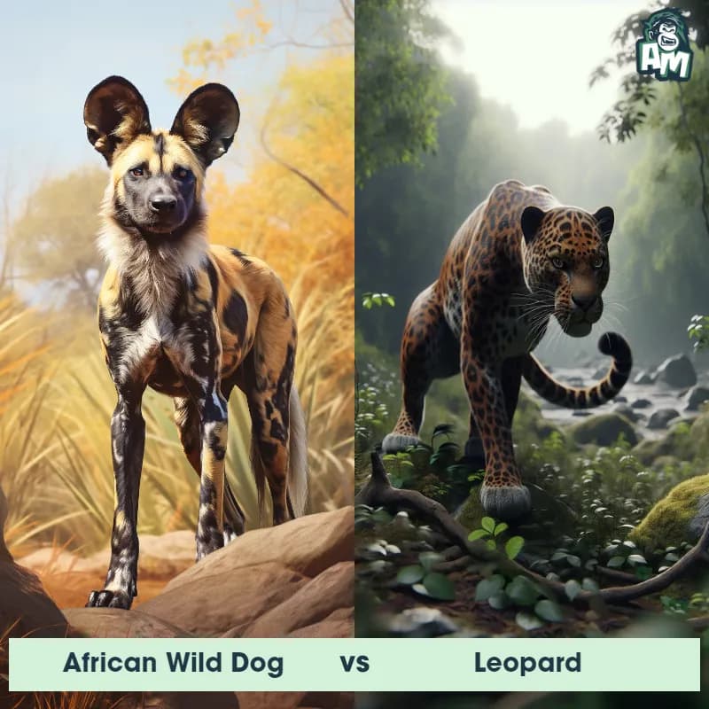 African Wild Dog vs Leopard - Animal Matchup African Wild Dog vs Leopard - Animal Matchup