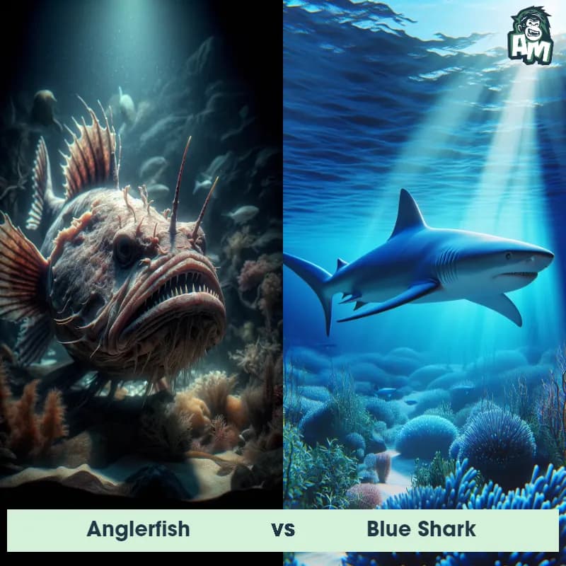 Anglerfish vs Blue Shark - Animal Matchup Anglerfish vs Blue Shark - Animal Matchup