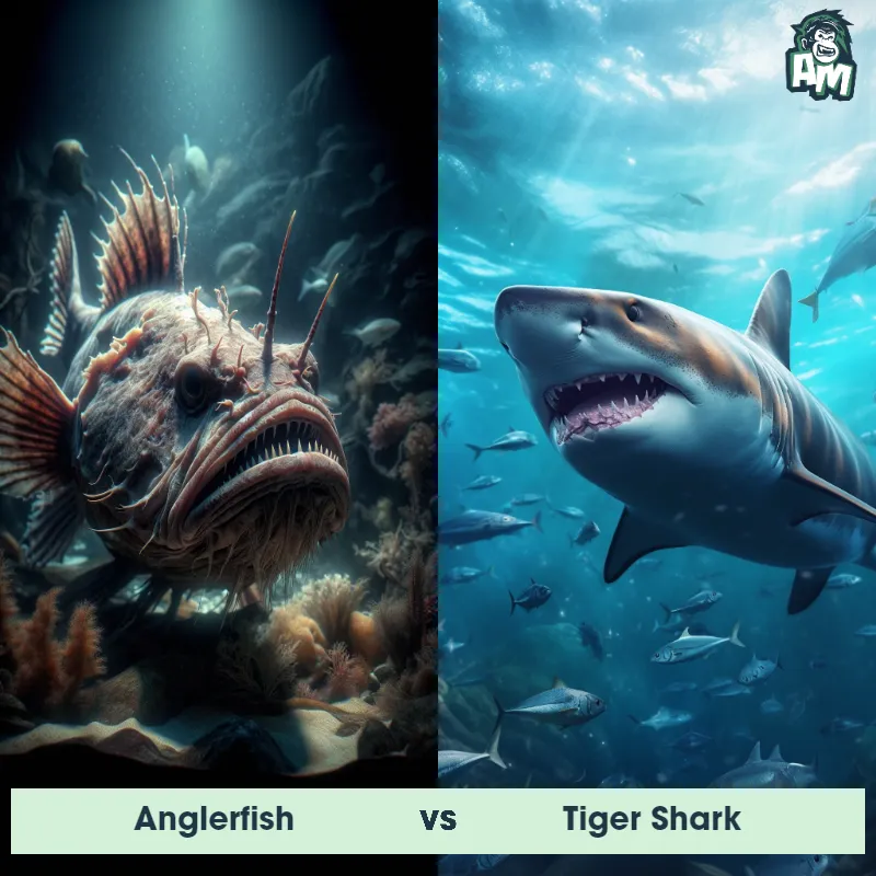 Anglerfish vs Tiger Shark - Animal Matchup Anglerfish vs Tiger Shark - Animal Matchup