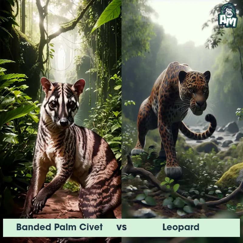 Banded Palm Civet vs Leopard - Animal Matchup Banded Palm Civet vs Leopard - Animal Matchup