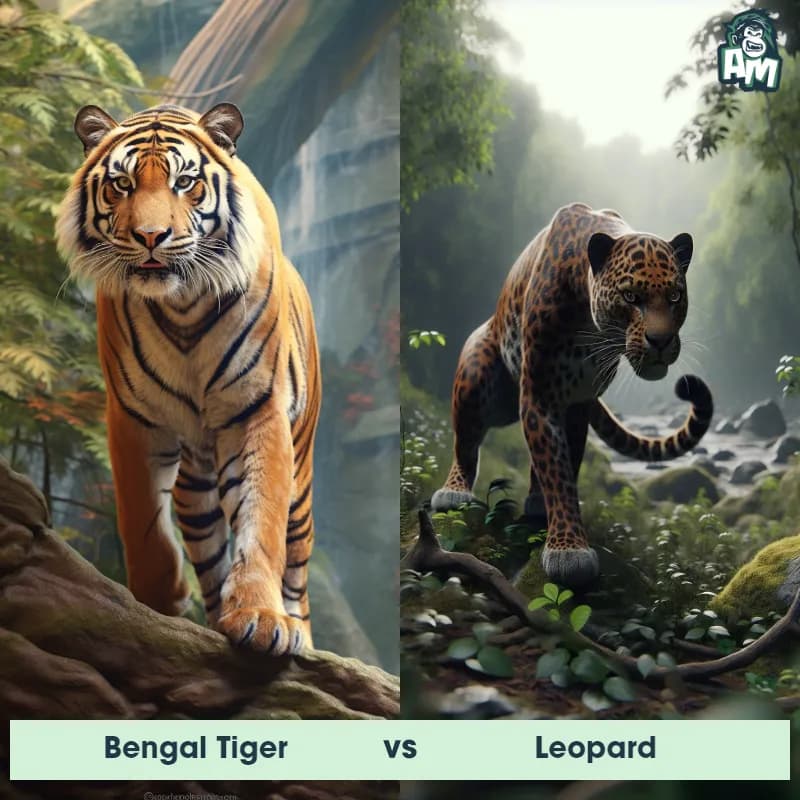 Bengal Tiger vs Leopard - Animal Matchup Bengal Tiger vs Leopard - Animal Matchup