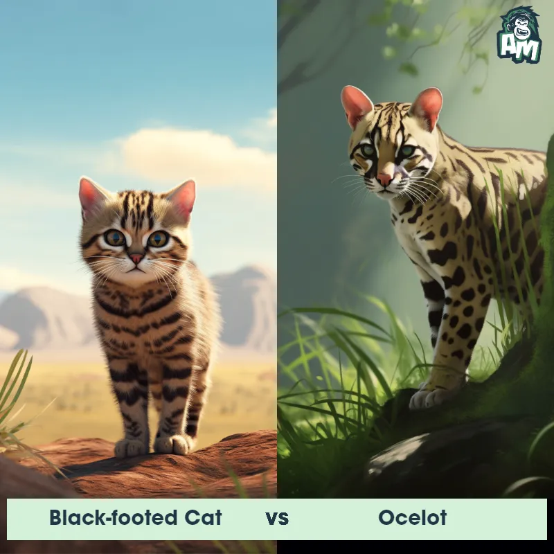 Black-Footed Cat vs Ocelot - Animal Matchup Black-Footed Cat vs Ocelot - Animal Matchup