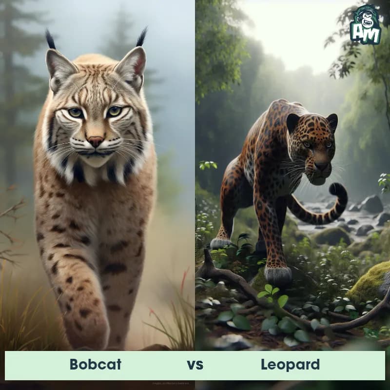 Bobcat vs Leopard - Animal Matchup Bobcat vs Leopard - Animal Matchup