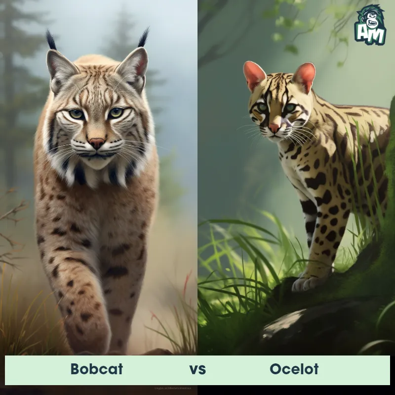 Bobcat vs Ocelot - Animal Matchup Bobcat vs Ocelot - Animal Matchup