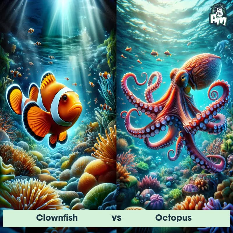 Clownfish vs Octopus - Animal Matchup Clownfish vs Octopus - Animal Matchup