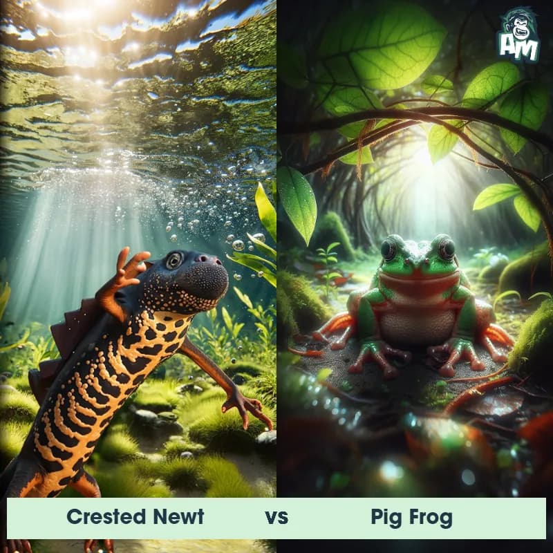 Crested Newt vs Pig Frog - Animal Matchup Crested Newt vs Pig Frog - Animal Matchup
