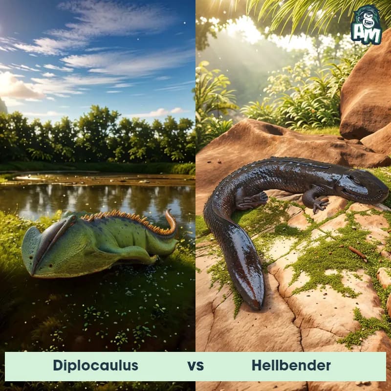 Diplocaulus vs Hellbender - Animal Matchup Diplocaulus vs Hellbender - Animal Matchup