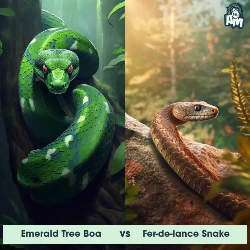 Emerald Tree Boa vs Fer-De-Lance Snake - Animal Matchup Emerald Tree Boa vs Fer-De-Lance Snake - Animal Matchup
