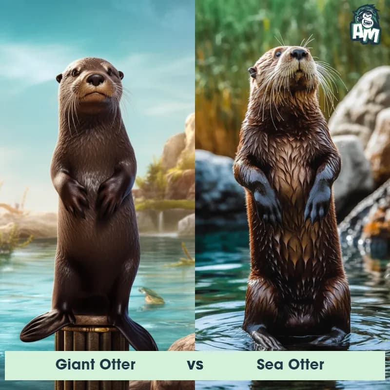 Giant Otter vs Sea Otter - Animal Matchup Giant Otter vs Sea Otter - Animal Matchup