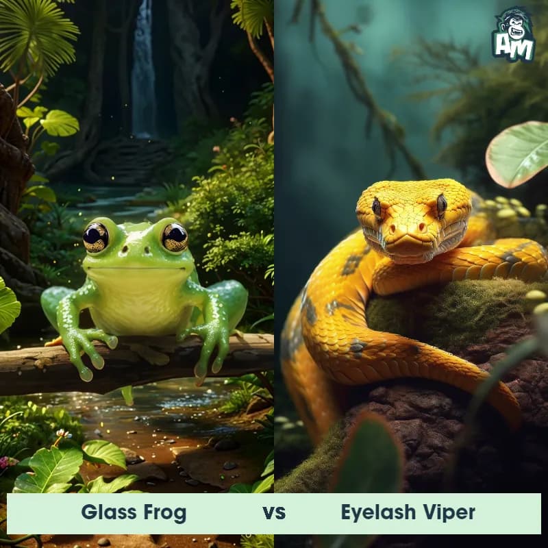 Glass Frog vs Eyelash Viper - Animal Matchup Glass Frog vs Eyelash Viper - Animal Matchup