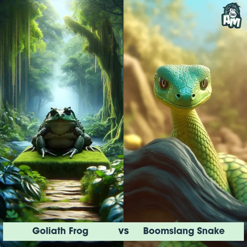 Goliath Frog vs Boomslang Snake - Animal Matchup Goliath Frog vs Boomslang Snake - Animal Matchup