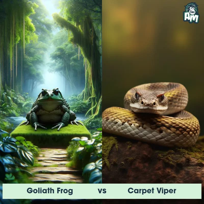 Goliath Frog vs Carpet Viper - Animal Matchup Goliath Frog vs Carpet Viper - Animal Matchup