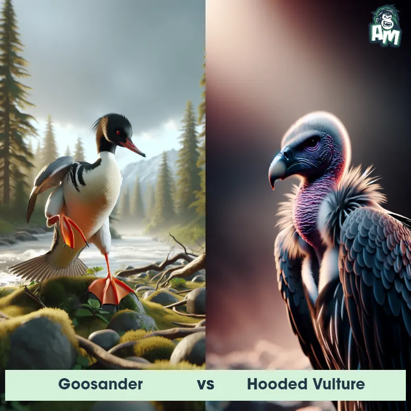 Goosander vs Hooded Vulture - Animal Matchup Goosander vs Hooded Vulture - Animal Matchup