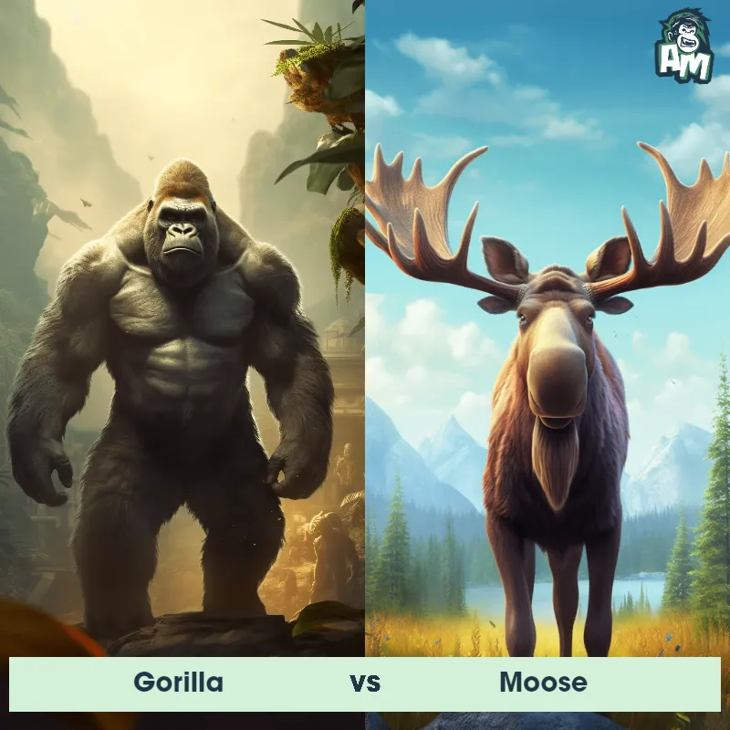 Gorilla vs Moose - Animal Matchup Gorilla vs Moose - Animal Matchup