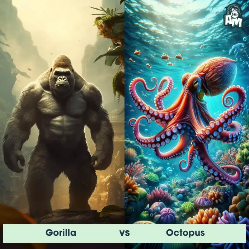 Gorilla vs Octopus - Animal Matchup Gorilla vs Octopus - Animal Matchup