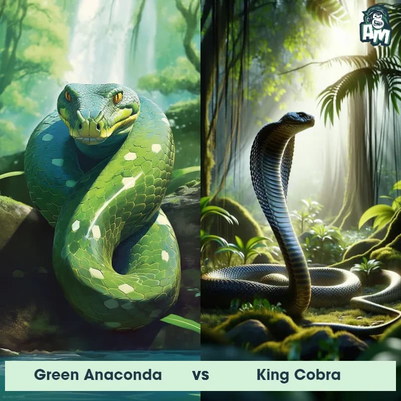 Green Anaconda vs King Cobra - Animal Matchup Green Anaconda vs King Cobra - Animal Matchup