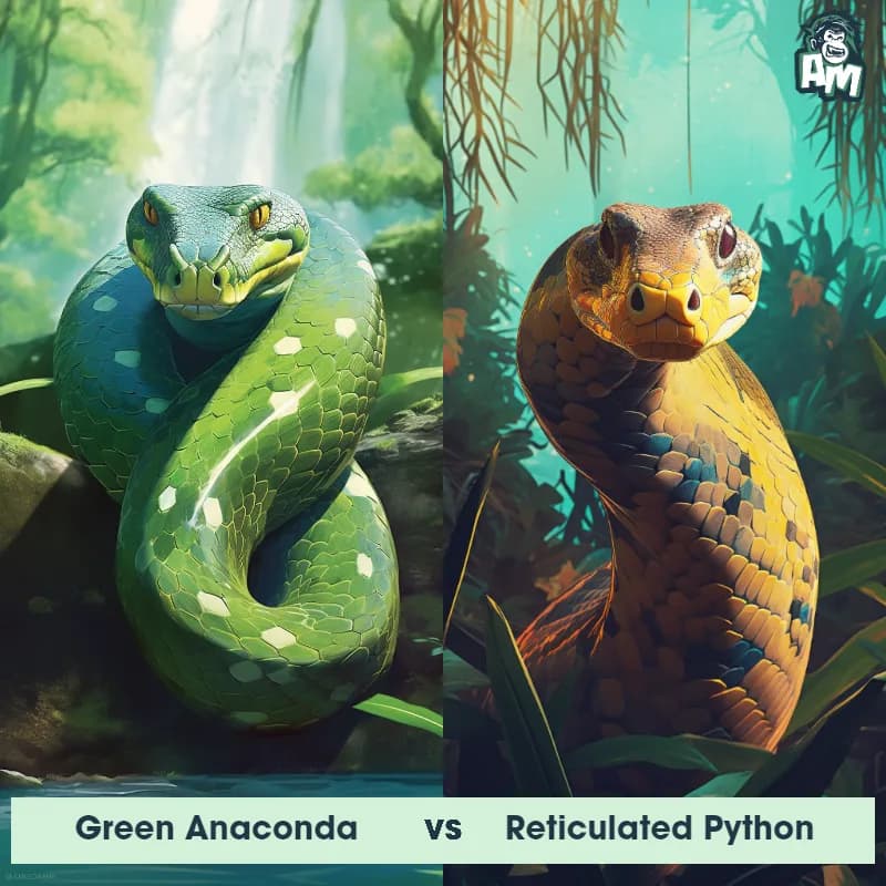 Green Anaconda vs Reticulated Python - Animal Matchup Green Anaconda vs Reticulated Python - Animal Matchup