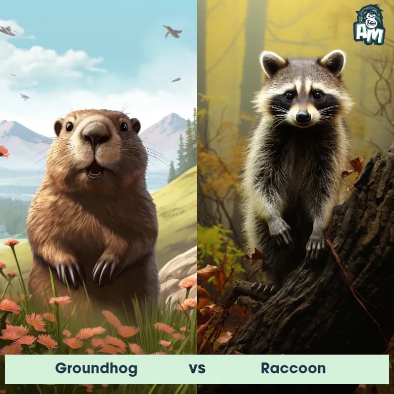 Groundhog vs Raccoon - Animal Matchup Groundhog vs Raccoon - Animal Matchup