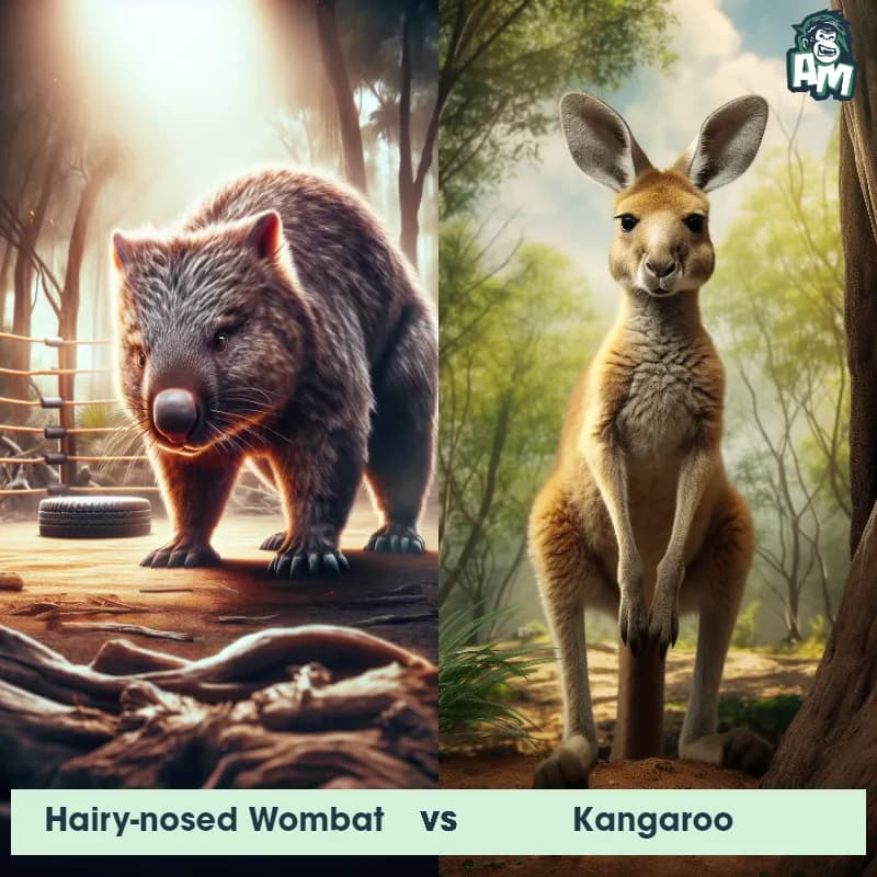 Hairy-Nosed Wombat vs Kangaroo - Animal Matchup Hairy-Nosed Wombat vs Kangaroo - Animal Matchup