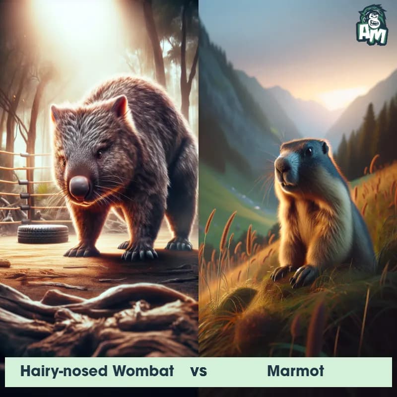 Hairy-Nosed Wombat vs Marmot - Animal Matchup Hairy-Nosed Wombat vs Marmot - Animal Matchup