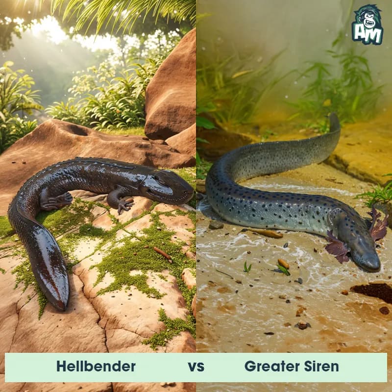 Hellbender vs Greater Siren - Animal Matchup Hellbender vs Greater Siren - Animal Matchup