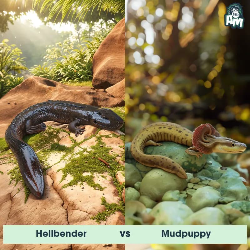 Hellbender vs Mudpuppy - Animal Matchup Hellbender vs Mudpuppy - Animal Matchup