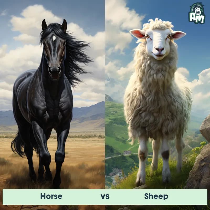 Horse vs Sheep - Animal Matchup Horse vs Sheep - Animal Matchup