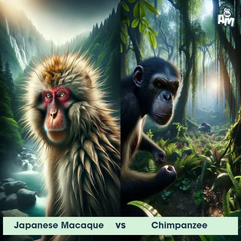 Japanese Macaque vs Chimpanzee - Animal Matchup Japanese Macaque vs Chimpanzee - Animal Matchup