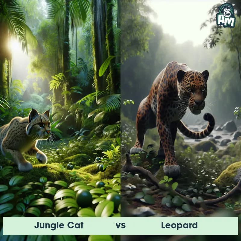 Jungle Cat vs Leopard - Animal Matchup Jungle Cat vs Leopard - Animal Matchup