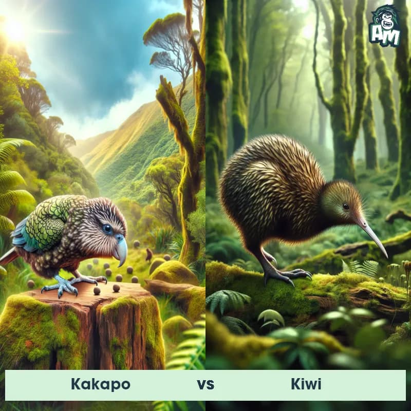 Kakapo vs Kiwi - Animal Matchup Kakapo vs Kiwi - Animal Matchup