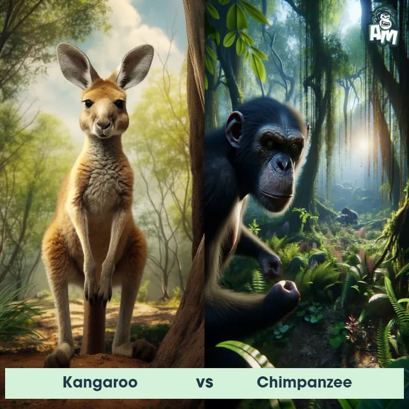 Kangaroo vs Chimpanzee - Animal Matchup Kangaroo vs Chimpanzee - Animal Matchup