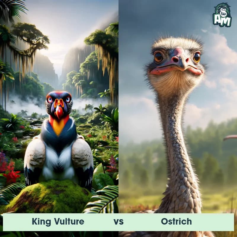 King Vulture vs Ostrich - Animal Matchup King Vulture vs Ostrich - Animal Matchup