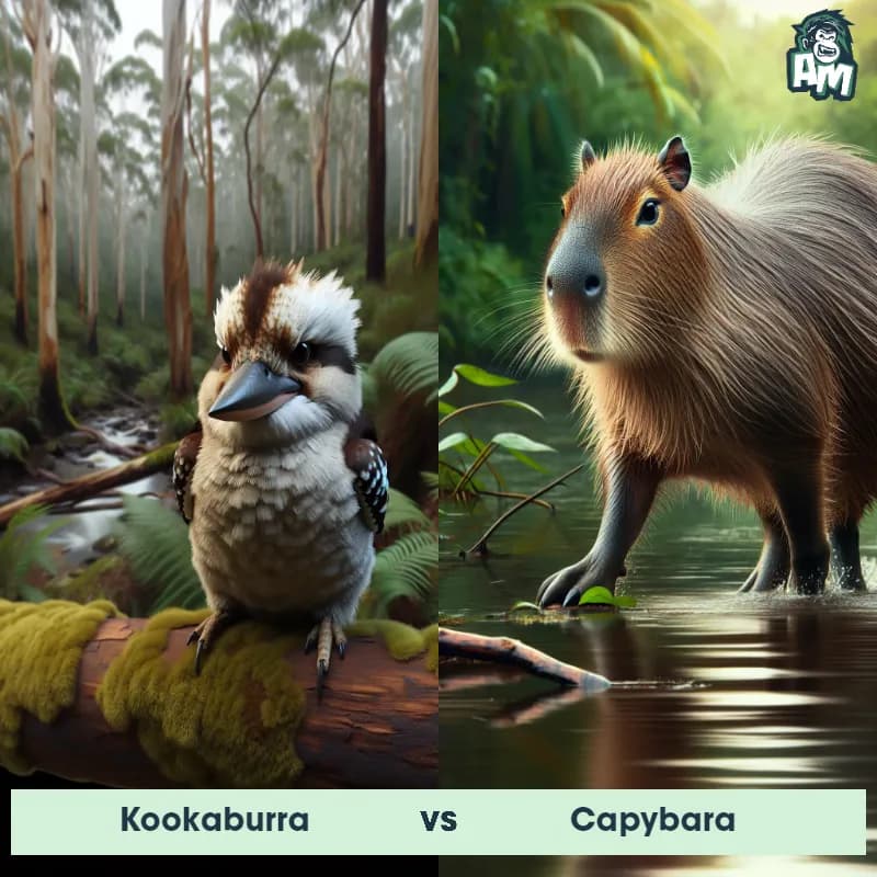 Kookaburra vs Capybara - Animal Matchup Kookaburra vs Capybara - Animal Matchup