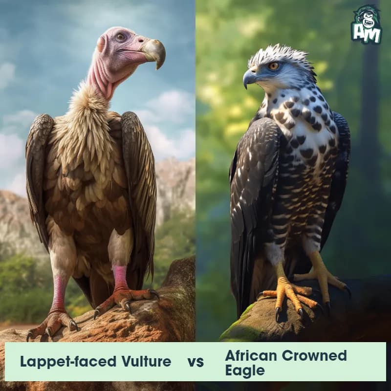 Lappet-Faced Vulture vs African Crowned Eagle - Animal Matchup Lappet-Faced Vulture vs African Crowned Eagle - Animal Matchup