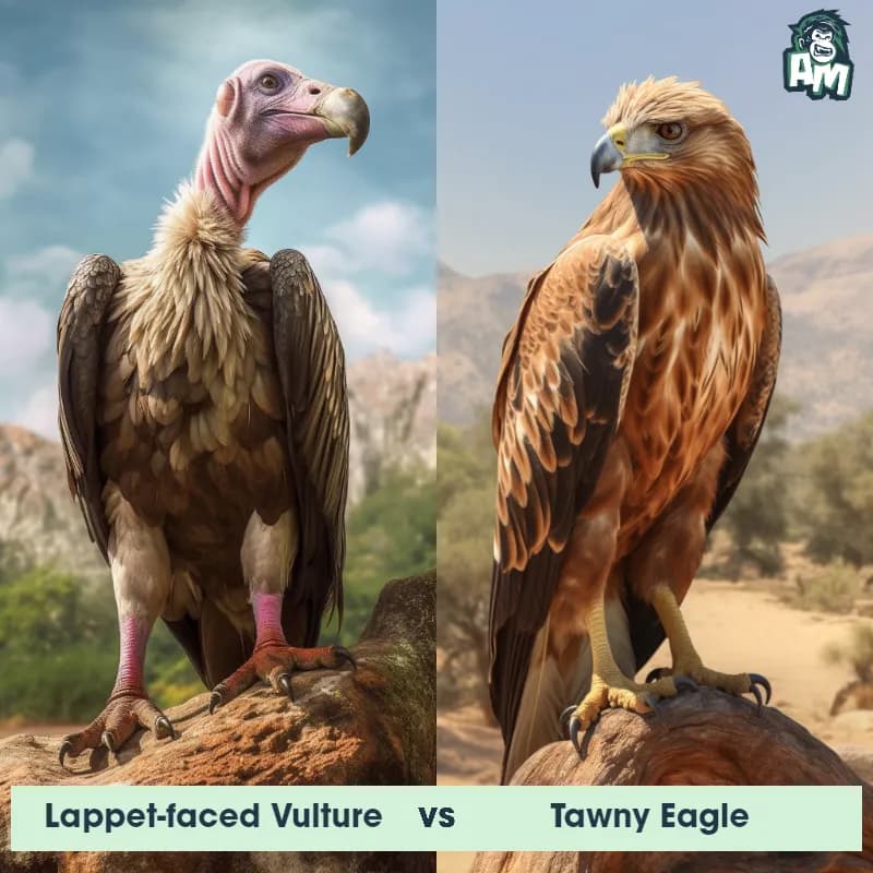 Lappet-Faced Vulture vs Tawny Eagle - Animal Matchup Lappet-Faced Vulture vs Tawny Eagle - Animal Matchup